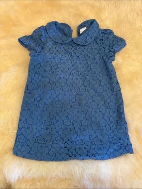 GAP Girls Blue Lace Peter Pan Collar Dress
